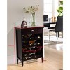 Kings Brand Furniture Florence Wood Buffet Wine Rack Cabinet with Drawer, Dark Cherry - 4 of 4