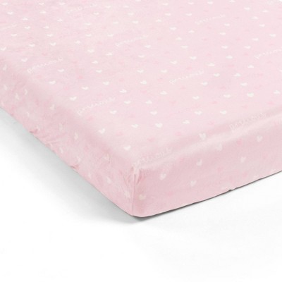 Lush Décor Love All over Hearts Soft MicroPlush Fitted Crib Sheet - Pink