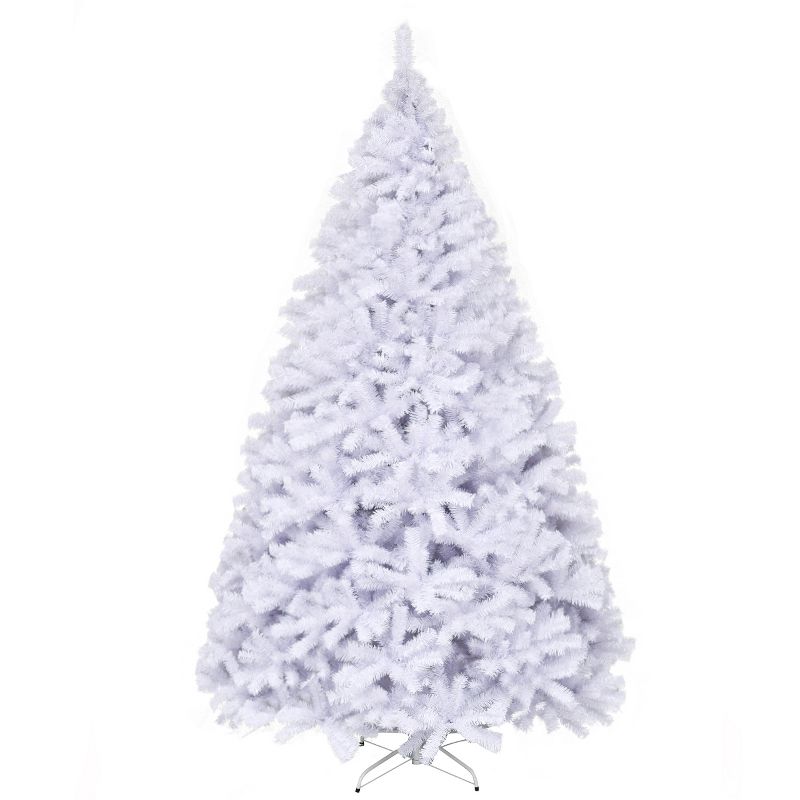 Tangkula 9ft White Christmas Pine Tree Hinged Artificial Decoration w/ 2132 Tips & Metal Stand, 4 of 7