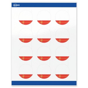 Avery Labels, 2" Diameter, Gold-Red Gift, Glossy, 120ct - 1 of 4