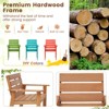 Tangkula 3PCS Outdoor Wood Bistro Set w/ 2 Hardwood Chairs & Folding Bistro Table Slatted Seat & Tabletop Patio - 3 of 4