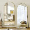 BEAUTYPEAK 59"x16" Arched Full Length Mirror, Floor Mirror with Stand, Wall Hanging or Leaning, Aluminum Frame for Bedroom, Black - 2 of 4
