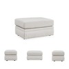 Signature Design by Ashley Maitelynn Ottoman, Chalk White Upholstered Footrest with Modern Cushion Design - 4 of 4