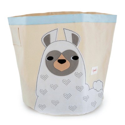 3 Sprouts Cute Folding Canvas Storage Bin Large Collapsible Laundry/Toy Basket Home Organizer for Baby and Kids, Llama
