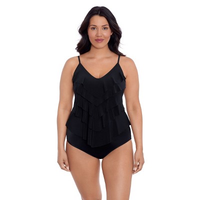 Trimshaper Women's Rachel 5 Tier Ruffle Tankini Swimsuit Top
