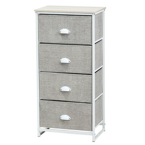 Costway 4 Drawers Dresser Chest Storage Tower Side Table Display Home ...