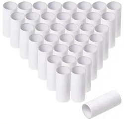 Genie Crafts 48-Pack White Cardboard Tubes for Arts and Crafts, DIY Craft Paper Roll (1.6 x 4 in)