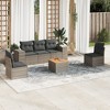 vidaXL Patio Sofa Set with Cushions Outdoor Furniture 6 Piece Poly Rattan - Gray - 2 of 4