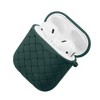 Insten Case Compatible with AirPods 1 & 2 - Weave Shape Protective Skin Cover with Keychain, Green - 4 of 4