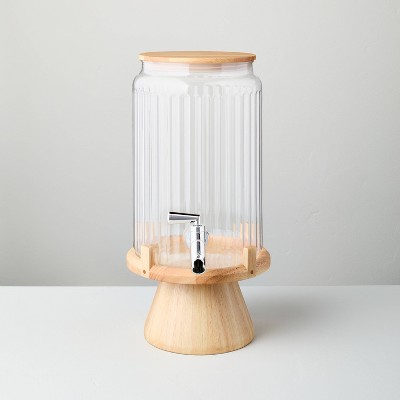 7.7L Fluted Acrylic Drink Dispenser with Wood Stand - Hearth & Hand™ with Magnolia