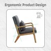 23"W Accent Chair Padding Lounge Arm Chair with Cushion and Pillow, Velvet/PU-ModernLuxe - 3 of 4