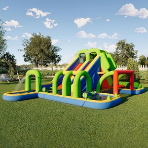 AMERLIFE Bounce House, Inflatable Bouncer with Air Blower, Jumping Castle with Slide - 1 of 4