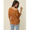 Seta T Women's V Neck Waffle Knit Long Sleeve Casual Tunic Blouses - 4 of 4