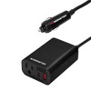 Monster 150Watt Power Inverter with Dual Port USB 20W USB-C, QC 3.0 USB-A: Car-Powered DC Inverter, 6ft Cord, Red/Black - 3 of 4