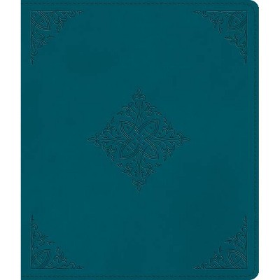 ESV Journaling Bible (Trutone, Deep Teal, Fleur-De-Lis Design) - (Leather Bound)