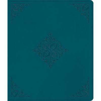 ESV Journaling Bible (Trutone, Deep Teal, Fleur-De-Lis Design) - (Leather Bound)