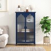 TIRAMISUBEST 2 Doors Metal Storage Cabinet,Display Cabinet with Glass Doors,Metal Kitchen Sideboard Buffet Cabinet - 2 of 4