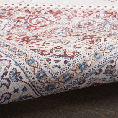 Ivory Red Persian Style Flatweave 5' x 7' Area Rug