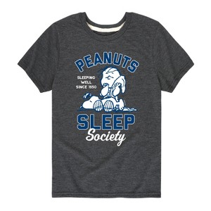 Boys' - Peanuts - Peanuts Sleep Society Short Sleeve Graphic T-Shirt - 1 of 4