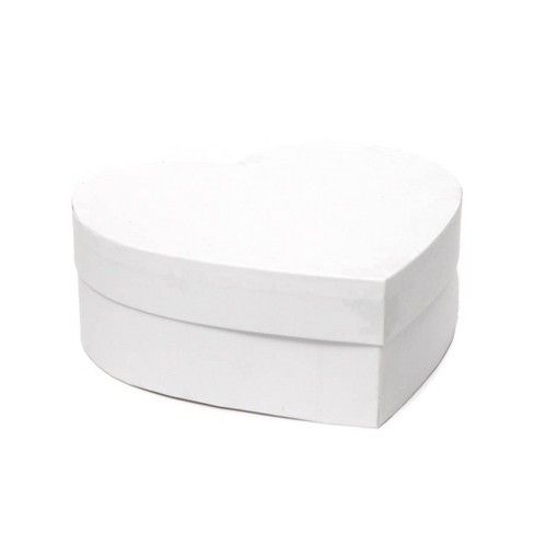 9x3.3 Heart Shaped Valentine's Day Gift Box White - Spritz™