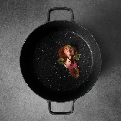 BergHOFF Black Non-Stick Aluminum Stock Pot with Glass Lid