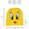 Warner Bros Cute Knit Warm Beanie hat for Kids and Adults - Tweety Winter Hats for Men, Women, Teens, Girls and Boys, Cuffed Beanies - 4 of 4