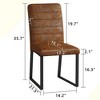 ChicFurnit Dining Set of 4 pcs Premium PU Chairs with High Density Foam and Durable Iron Legs for Home or Office, Brown and Black, 21.5"*17.2"*35.7" - 2 of 4