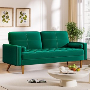Lycvki 68" Velvet Love Seat Couches with Tufted Seat - 1 of 4