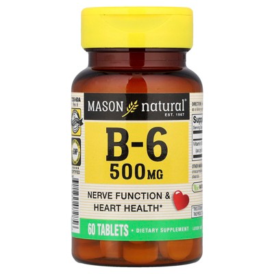 Mason Natural Vitamin B-6, 500 mg, 60 Tablets