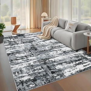 Modern Abstarct Area Rug Washable Rug Stain Resistant Throw Carpet Non Shedding Low Pile Folding Floor Cover with Non-Slip Backing - 1 of 4