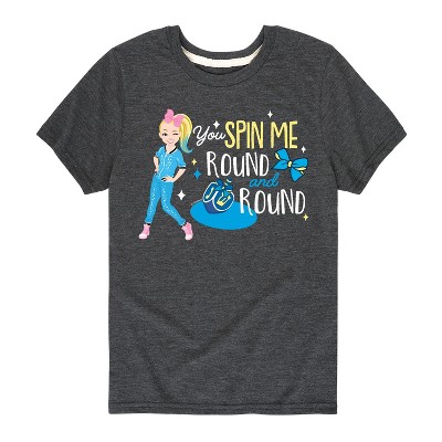 JoJo Siwa You Spin Me Round And Round Short Sleeve Graphic T-Shirt - Heather Charcoal - 5T