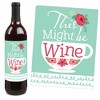 Big Dot of Happiness Floral Let's Par-Tea - Garden Tea Party Decorations for Women and Men - Wine Bottle Label Stickers - Set of 4 - 3 of 4