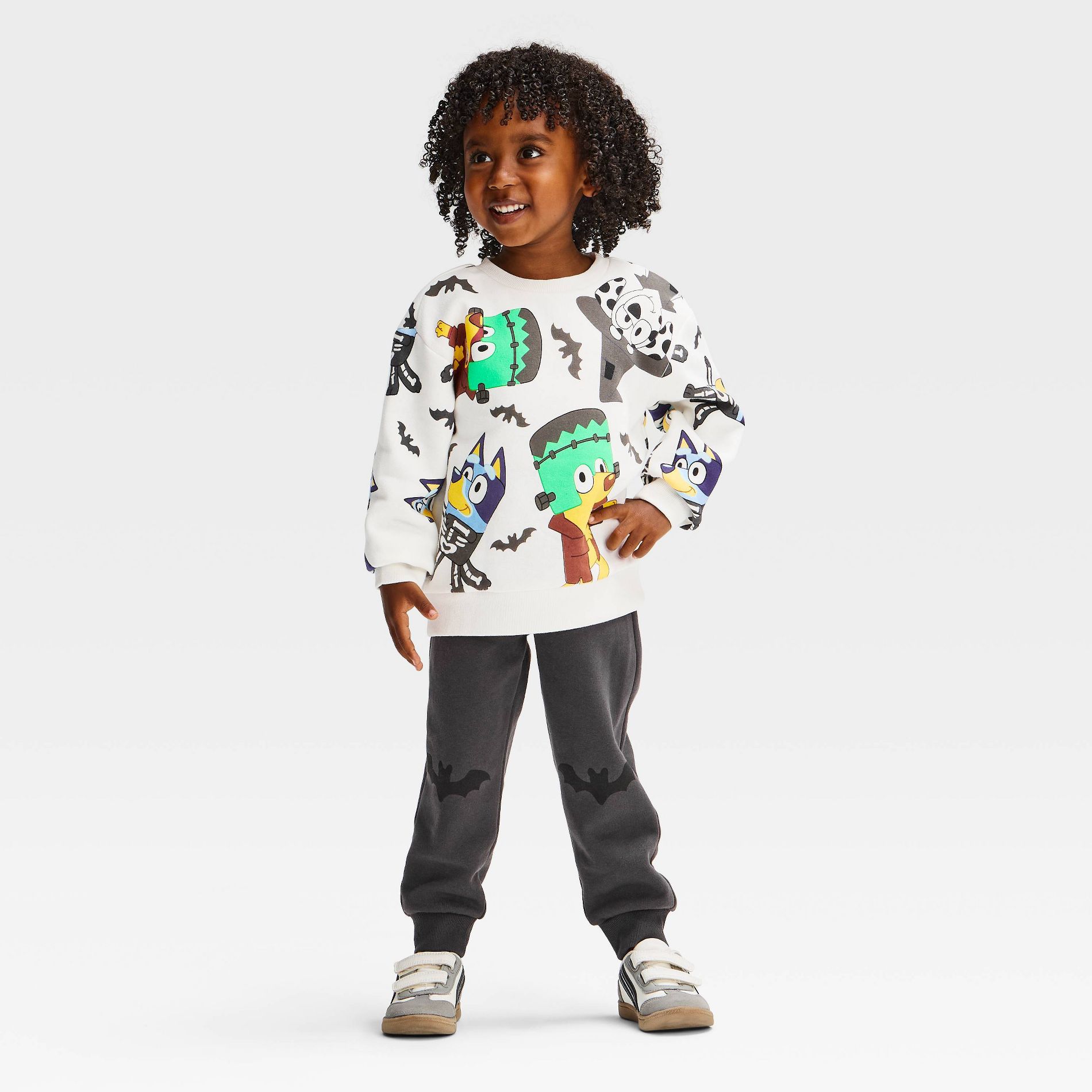 Toddler Boys' 2pc Bluey & Friends Halloween Sweatshirt and Pants Set - Ivory