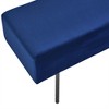 Velvet Upholstered Bench Ottoman Stool Entryway Bench for Bedroom, Soft Fluffy Velvet with Sturdy Steel Legs, Blue, 45"x13"x17" - 4 of 4