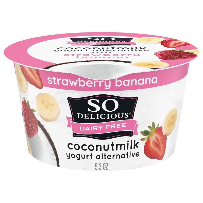 So Delicious Dairy Free Strawberry Banana Coconut Milk Yogurt - 5.3oz Cup, 1 of 10