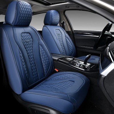 Coverado Front Seat Covers Stylish Faux Leather Seat Protectors- Blue ...