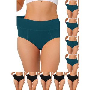INSPIRE CHIC Women's High Waist Available in Plus Size Tummy Control Briefs 10 Packs - 1 of 4