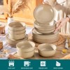 vancasso 24-Piece Brown Double-Sided Kiln-Glazed Set for 6 - Full Dinnerware Service with Soup Bowls - 4 of 4