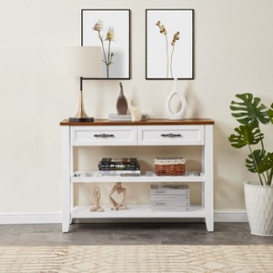 Syemin Decorative Storage Cabinet, Wooden Dresser with Two Drawers and Two-Layer Shelf, Suitable for Living Room, Foyer, - 1 of 4