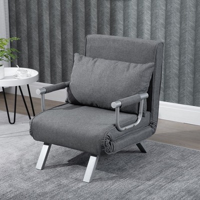 Single Person Folding 5 Position Convertible Sofa Bed Sleeper Chair Chaise Lounge Couch w/Pillow & Steel Frame for Home office