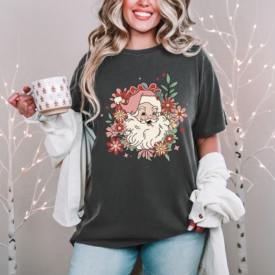 Simply Sage Market Floral Santa Garment Dyed Tee
