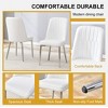 Modern Dining Chairs Set of 2, Equipped with PU Artificial Leather Backrest Cushions and Silver Metal Legs, for Restaurants - Black - 3 of 4