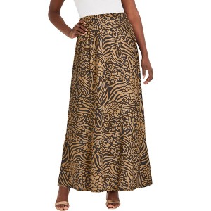 Jessica London Women's Plus Size Stretch Knit Maxi Skirt - 1 of 4