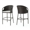 SKRAN Outdoor Wicker Barstools,Barstool Set with Water Resistant Cushions, Set of 2 for Patio, Graden, Outdoor(Multi Brown) - 4 of 4