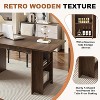 63" Farmhouse Dining Table for 4-6 - Waterproof Wood Top & 2-Tier Storage, Heavy Duty Legs for Kitchen/Dining Room - 3 of 4