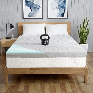 Dyonery 3-4" Extra Firm Mattress Topper - Twin/Full/Queen/King Size High-Density Memory Foam Pad for Back Pain Relief & Enhanced Comfort - 1 of 4