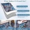 Acekool 5x7 Washable Area Rug, Soft Floral Checkered, Non-Slip, Low-Pile Modern Accent Carpet for Living Room, Bedroom, Dining Room, Blue - 4 of 4