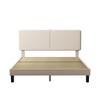 VECELO Platform Bed Frame Upholstered Beds with Height-Adjustable Cotton and Linen Headboard, Bed Frame - 2 of 4