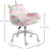 RISOKEYS Fluffy Unicorn Office Chair - Fashionable Rainbow Design, Easy Height Adjustment & Smooth 360° Swivel, Perfect for Home, Gaming,Kids,Rainbow - 3 of 4
