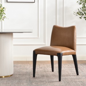 KINWELL Top-Grain Genuine Leather Modern Upholstered Dining Chair - 1 of 4